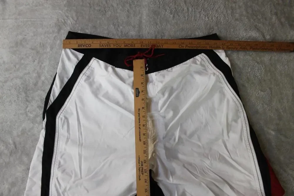 Greg Norman Board Shorts Mens 40 White Colorblock Drawstring Lined Pockets